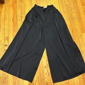 Veiled Collection Navy Satin Palazzo Pants